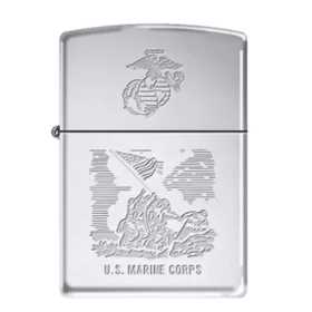 Zippo Marines Brush Chrome