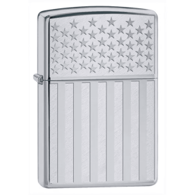 Zippo American Flag - High Polish Chrome