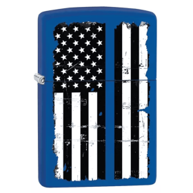 Zippo Police/Thin Blue Line - Royal Blue Matte