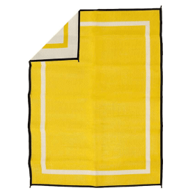 Recycled Plastic Indoor & Outdoor Rug with plastic carry bag: Aspen Yellow 5' x 7'