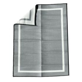 Recycled Plastic Indoor & Outdoor Rug with plastic carry bag: Gray 5' x 7'