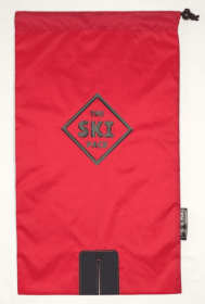 The Ski Pack Adult Red fabric,  dark navy straps